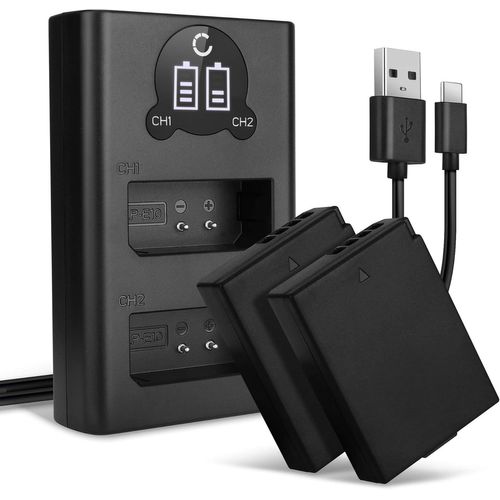 2X Batterie Remplacement LP-E10 1020mAh pour Canon EOS 1100D 1200D 1300D EOS 1D X EOS 2000D EOS 4000D + Chargeur Double LC-E10 LC-E10E Appareil Photo caméra Action cam accu
