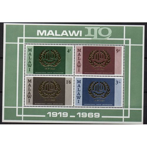 Malawi Timbre Organisation Internationale Du Travail 1969