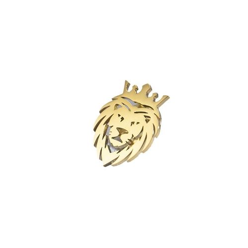 1 Broche Couronne De Lion Et De Roi Dreamtime En Or Pour Homme, Broche En Acier Inoxydable Punk Animal, Boucle De Cravate Pour Homme, Broche Gothique Punk Rock Pour Homme