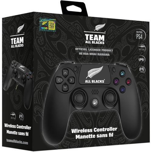 All Blacks - Manette Noire Sans Fil Pour Ps4 Avec Prise Jack Pour Casque