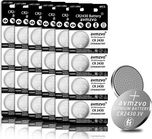 F-CR2430-6-24 Lot de 24 Piles Bouton CR2430 au Lithium 3 V