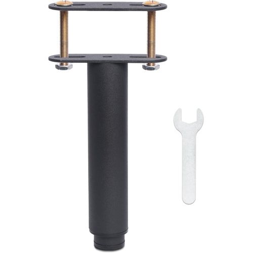 Pied De Lit Universel, Pieds Pour Sommier À Lattes Sans Perçage | Hauteur: 8cm(+5cm) Reglable | Design: Noir | Matériel: Metallique | Ronde Ø3.8cm | Pour Le Cadre Central | Avec Boulons | 1 Pièce