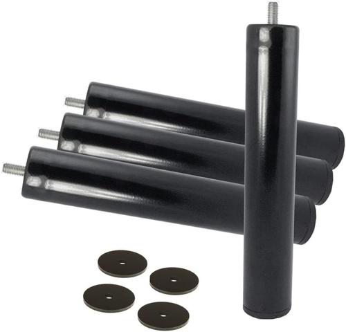 Set De 4 Pieds Cylindriques Avec Embout Antidérapant Pour M-10 - Idéal Pour Sommier Ou Base Tapissée - Hauteur 25 Cm - Cuens