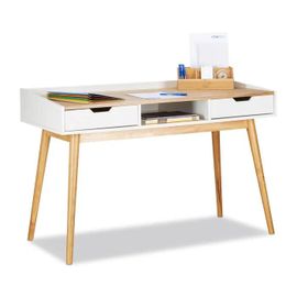 Bureau En Bois Scandinave Avec 2 Tiroirs
