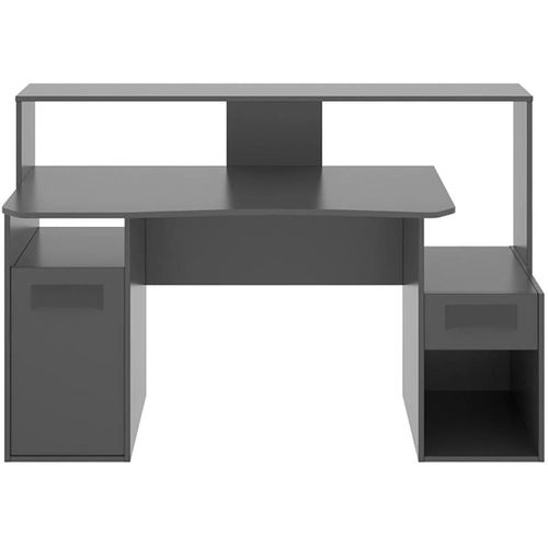 Bureau Gaming Table De Jeu Coloris Graphite - Longueur 153,5 X Profondeur 62-68.5 X Hauteur 84.2-97 Cm