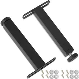 Pied De Lit, Pieds Pour Sommier À Lattes | Hauteur: 30cm (+2cm) Reglable | Design: Noir | Matériel: Metal | Carré: 3 X 3 Cm | Pour Les Cadres Et Les Lattes En Bois | Lot De 2