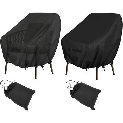 Lot De 2 Housses De Protection Pour Chaises De Jardin, En Tissu Oxford, Imperméable, Anti-Poussière, Protection Uv, 97 X 89 X 74 Cm