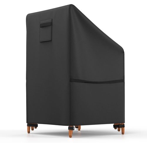 Housse De Chaise De Jardin 65x65x80/120cm Avec Aération, Housse Pour Fauteuil Empilables 600d Revêtement Pu, 4 Boucles Et Cordon De Serrage Housse De Protection Pour Chaises De Jardin