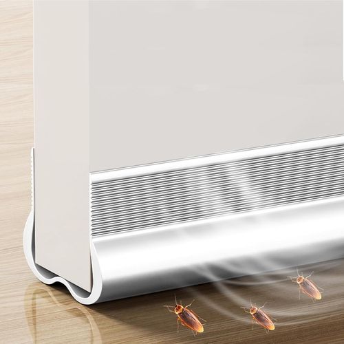 93cm Blanc Calfeutrer Bas de Porte¿ Silicone Bande D'étanchéité Pas Besoin de Coller¿ Isolation Phonique Porte¿ Boudin de Porte Anti Courant D'air Calfeutrer Seuil Porte
