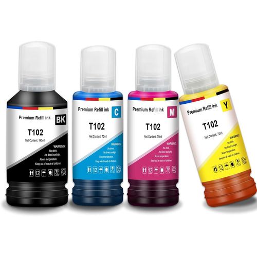 Encre 102 ET-3850 ET-4850 ET-2856 ET-2750 Cartouche Compatible pour Epson 102 Multipack Bouteille Compatible pour Epson Ecotank ET-2850 ET-4700 ET-2756 ET-2756 ET-4750 ET-2751 ET-3750