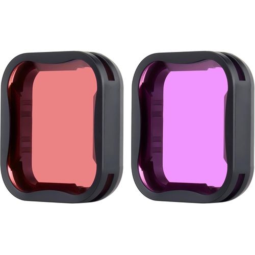 Lot de 2 filtres de plongée pour GoPro Hero 7 6 5 Noir avec couleur rouge et magenta Idéal pour la plongée sous-marine