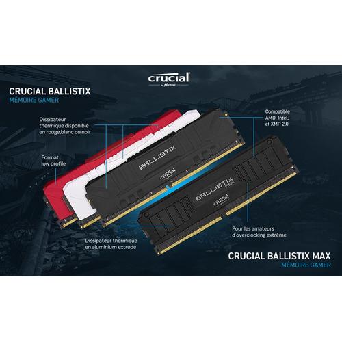 Crucial Ballistix DDR4 3600MHz DIMM 16go (x4 disponible) NOIR