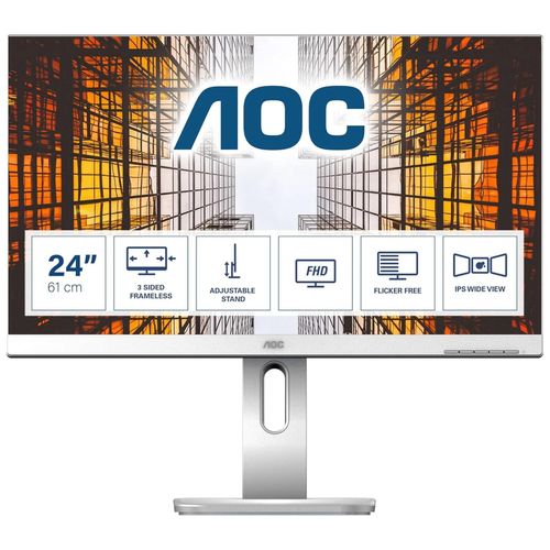 AOC X24P1/GR - Écran LED - 24" - 1920 x 1200 WUXGA @ 60 Hz - IPS - 300 cd/m² - 1000:1 - 4 ms - HDMI, DVI, DisplayPort, VGA - haut-parleurs