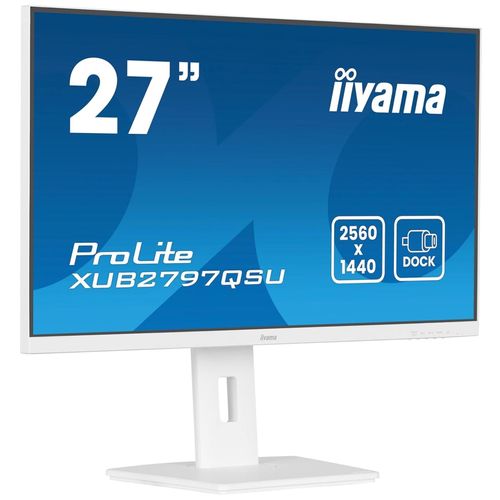 iiyama ProLite XUB2797QSU-W2 - Écran LED - 27" - 2560 x 1440 QHD @ 100 Hz - IPS - 300 cd/m² - 1300:1 - 1 ms - HDMI, DisplayPort - haut-parleurs - blanc mat