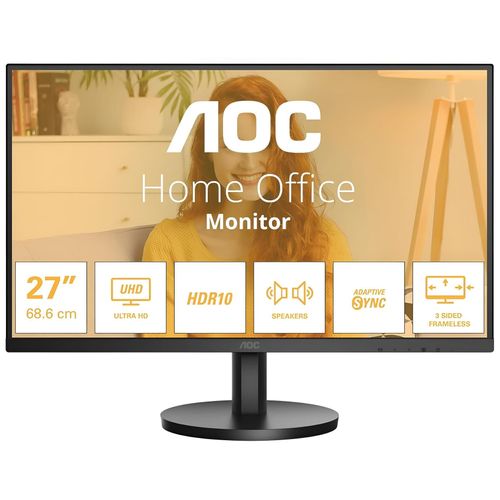 AOC U27B3AF 27" IPS Monitor, 3840x2160, 60Hz, 4ms, 2x HDMI, Display Port, Speakers