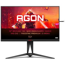 AOC AGON AG325QZN - AG5 Series - écran LED - jeux - 31.5" - 2560 x 1440 QHD @ 240 Hz - VA - 400 cd/m² - 4000:1 - DisplayHDR 400 - 1 ms - 2xHDMI, 2xDisplayPort - noir