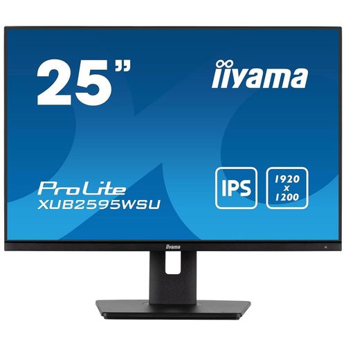 iiyama ProLite XUB2595WSU-B5 - Écran LED - 25" - 1920 x 1200 WUXGA - IPS - 300 cd/m² - 1000:1 - 4 ms - HDMI, VGA, DisplayPort - haut-parleurs - noir, mat