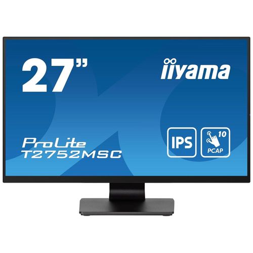 iiyama ProLite T2752MSC-B1 - Écran LED - 27" - écran tactile - 1920 x 1080 Full HD (1080p) @ 60 Hz - IPS - 400 cd/m² - 1000:1 - 5 ms - HDMI, DisplayPort - haut-parleurs - noir, mat