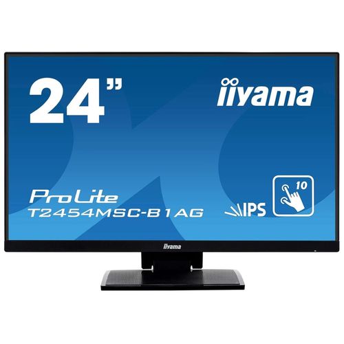 iiyama ProLite T2454MSC-B1AG - Écran LED - 23.8" - écran tactile - 1920 x 1080 Full HD (1080p) @ 60 Hz - IPS - 250 cd/m² - 1000:1 - 5 ms - HDMI, VGA - haut-parleurs - noir mat