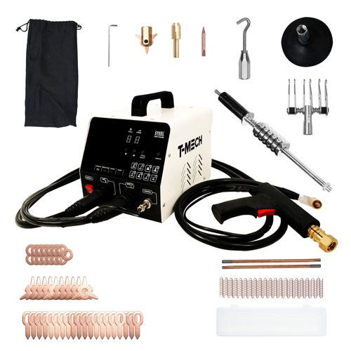 Machine à Débosseler 3KW Soudage Goujon Auto Véhicule Voiture Carrosserie Réparation Puissante Professionnel Soudeuse Métal 220V Épaisseur 0,6 – 1,6 mm 7 Modes [Accessoires & Têtes d'Outil INCLUSES]