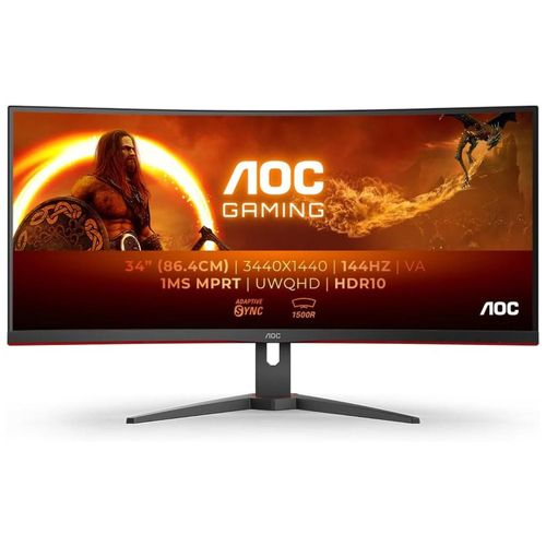 AOC CU34G2XE/BK Ecran LCD 34" Incurvé WLED 3440x1440 pixels 21:9