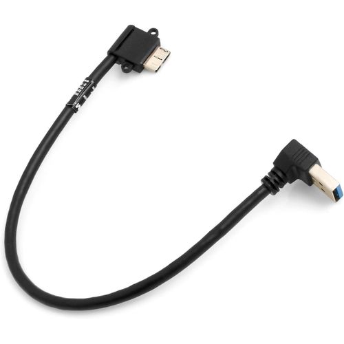 Câble Micro Usb 3.0 Coudé Vers La Gauche À 90 ° ° Vers Usb Type A 3.0 Abwärts Dd Adaptateur + Câble De Chargement Et De Données 27 Cm