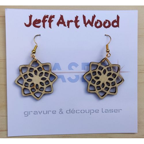 Boucles D'oreilles Bois Naturel Modèle 1