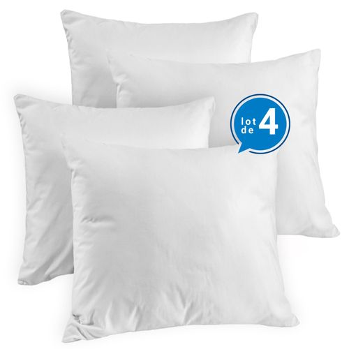 Pack Les 4 Nuages Lot De 4 Oreillers 60x60 Cm | Confort Hôtellerie | Hypoallergénique & Certifié Oeko-Tex® | Fabriqué En Belgique