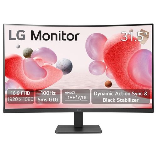 LG 32MR50C-B - Écran LED - incurvé - 32" (31.5" visualisable) - 1920 x 1080 Full HD (1080p) @ 100 Hz - VA - 250 cd/m² - 3000:1 - 5 ms - 2xHDMI, VGA