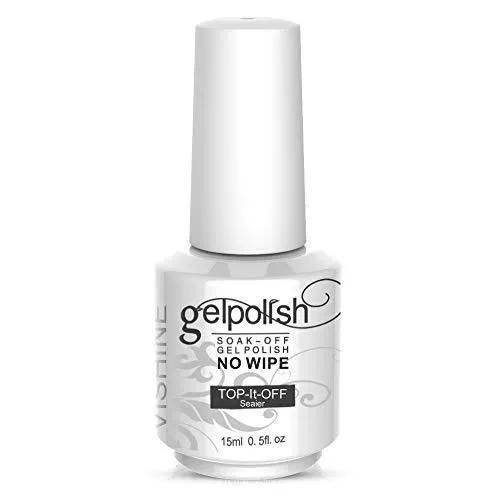 Vishine Top Coat Vernis Gel Semi Permanent Nail Gel Manucure Vernis À Ongles De Finition Uv Led Soak Off 15ml Multicolore