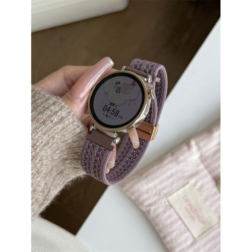 Boucle Tressée Adaptée Au Bracelet De Montre Huawei Gt5/4 Gt3pro En Nylon Magnétique, Montre Simple Niche 2pro-Tresse En Maille Nylon - Violet Fumé - Compatible Avec [Huawei Gt4 (46 Mm)] 22 Mm