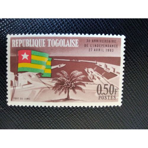 Timbre Togo Yt 381 Port De Lomé Et Drapeau Togolais 1963 (060309 )*