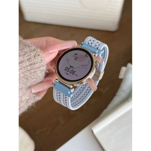 Boucle Tressée Adaptée Au Bracelet De Montre Huawei Gt5/4 Gt3pro En Nylon Magnétique, Montre Simple Niche 2pro-Maille En Nylon Tressée - Bleu Glacier - Compatible Avec [Huawei Gt3 Pro (43 Mm)] 20 Mm