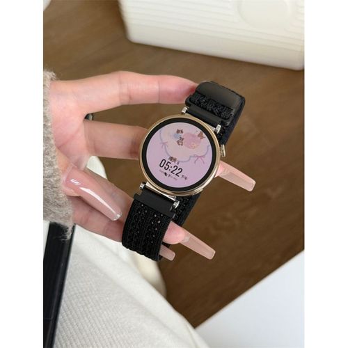 Boucle Tressée Adaptée Au Bracelet De Montre Huawei Gt5/4 Gt3pro En Nylon Magnétique, Montre Simple Niche 2pro-Maille En Nylon Tressée - Noire - Pour [Huawei Gt3 Pro (43 Mm)] 20 Mm