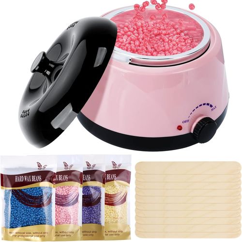 Chauffe Cire Épilation Professionnelle - Appareil Chauffe Cire Kit D'épilation À La Cire Maison Avec 400g De Fèves De Cire Et 20 Bâtons D'épilation, Pour Hommes Et Femmes, Visage, Jambes, Bras,.[G430]