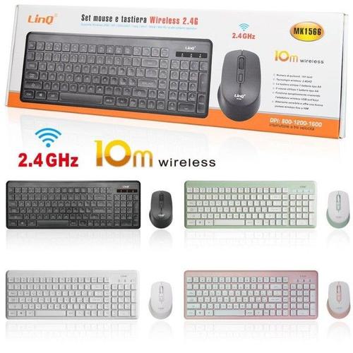 KIT CLAVIER SANS FIL 101 TOUCHES SOURIS 2.4GHZ PORTÉE SANS FIL JUSQU'À 10M MK1566