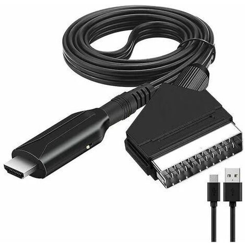 Convertisseur péritel vers HDMI, adaptateur de câble audio vidéo HD 1080p pour décodeur HDTV, VHS, Xbox, PS3, Sky, DVD, Blu-ray