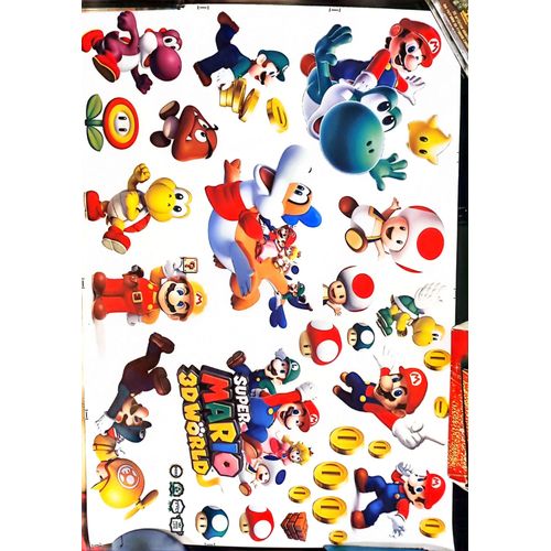 Stickers géant Mario luigi yoshi et tortue koopa troopa taille 60x90cm décoration mural chambre salon couloir/ M4
