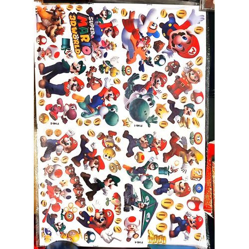 Stickers géant Mario luigi famille yoshi taille 60x90cm décoration mural chambre salon couloir / M4