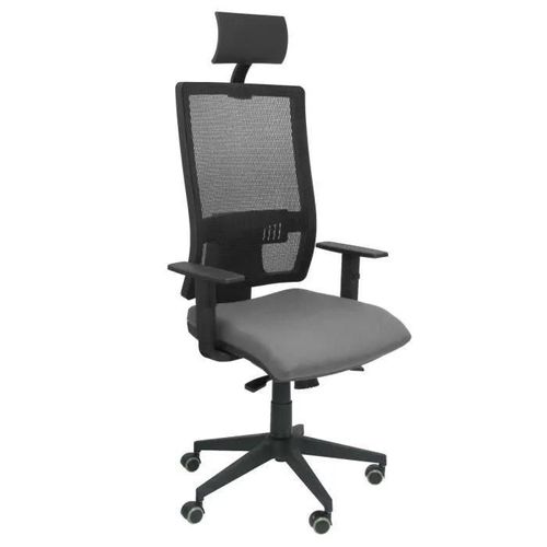 Chaise De Bureau Ergonomique Horna - Piqueras Y Crespo - Modèle Horna - Gris - Tissu - Avec Appui-Tête Inclus