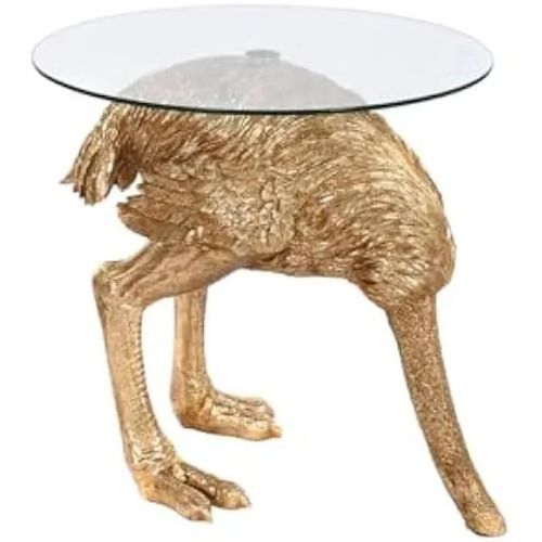 Table D'appoint - Home Esprit - Modèle S3053140 - Résine Dorée - Verre - 60 X 60 X 62 Cm