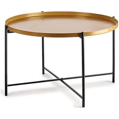 Table D'appoint - Gift Decor - Noir Doré - Métal - 76,5 X 46 X 76,5 Cm - Style Contemporain