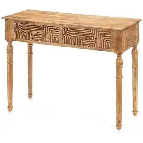 Meuble D¿Entrée - Gift Decor - 2 Tiroirs - Bois De Manguier - Marron - 98 X 77 X 42 Cm