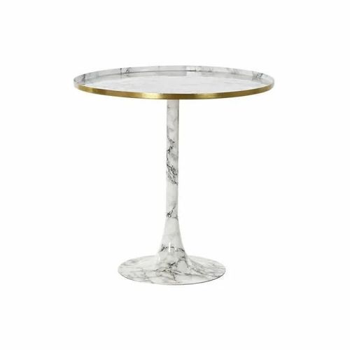 Table D'appoint Doré Aluminium Blanc Marbre (51 X 51 X 51 Cm)