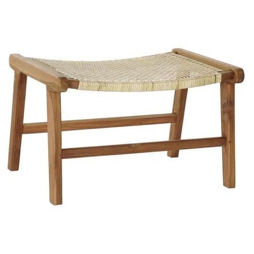 Banquette 65 X 47 X 40 Cm Naturel Teck Plastique Multicouleur Marron Clair