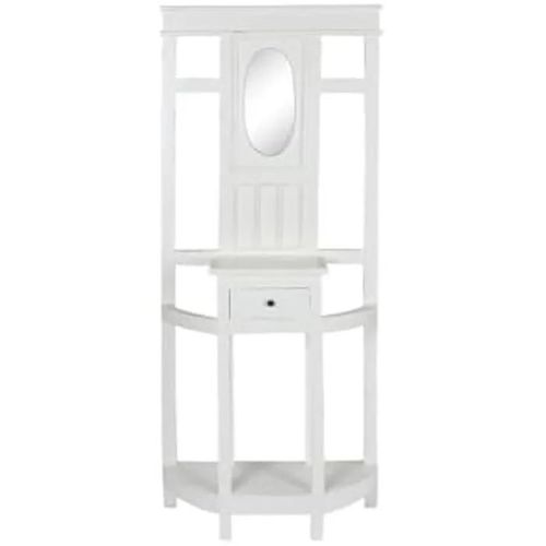 Meuble D'entrée - Home Esprit - Blanc - Bois - 75 X 31 X 180 Cm - Montage Facile