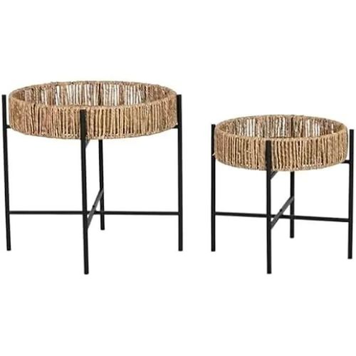 Tables - Home Esprit - Lot De 2 - Métal Noir - 49 X 49 X 44 Cm - À Monter Soi-Même