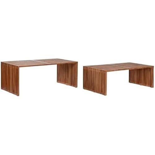 Tables De Salon - Home Esprit - Lot De 2 - Bois De Teck - 116 X 60 X 46 Cm - Design Contemporain