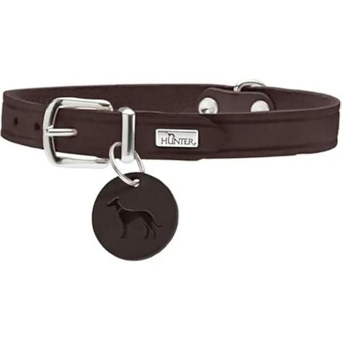 Collier - Hunter - Aalborg 47 - Cuir De Vachette Souple - Marron Foncé - Tour De Cou 37-43 Cm