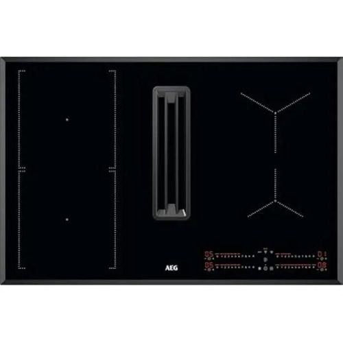 Plaque à induction extractrice intégrée - AEG - CCE84543FB - 80 cm - 4 zones Power - Filtre 2 en 1